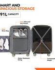 HRX by Hrithik Roshan Hard Body Set of 3 Luggage 8 Wheels - Force