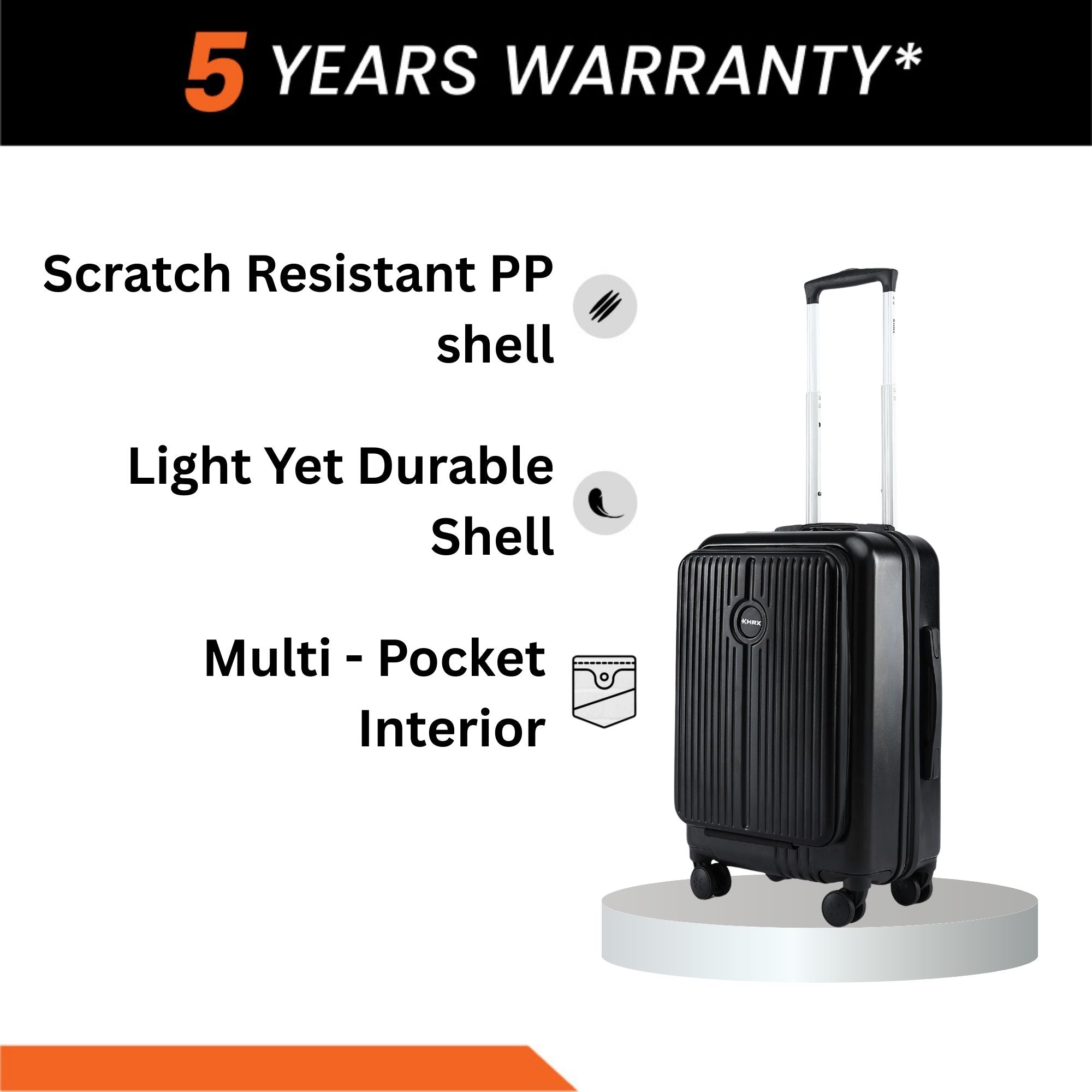 HRX by Hrithik Roshan Laptop Cabin Small Suitcase 8 Wheels - Urban Traveller