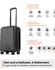HRX by Hrithik Roshan Small Cabin Suitcase (56 cm) 8 Wheels - Glide
