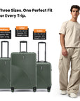 HRX by Hrithik Roshan Hard Body Set of 3 Luggage 8 Wheels - Glide