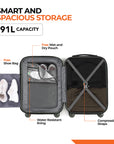 HRX by Hrithik Roshan Large Check-in Suitcase (75 cm) 8 Wheels - Force