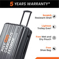 Charcoal grey small cabin suitcase with scratch-resistant hard shell, telescopic handle and wheels