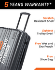 HRX by Hrithik Roshan Medium Check-in Suitcase (65 cm) 8 Wheels - Force