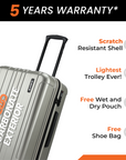HRX by Hrithik Roshan Medium Check-in Suitcase (65 cm) 8 Wheels - Force