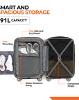 HRX by Hrithik Roshan Hard Body Set of 2 Luggage 8 Wheels - Force