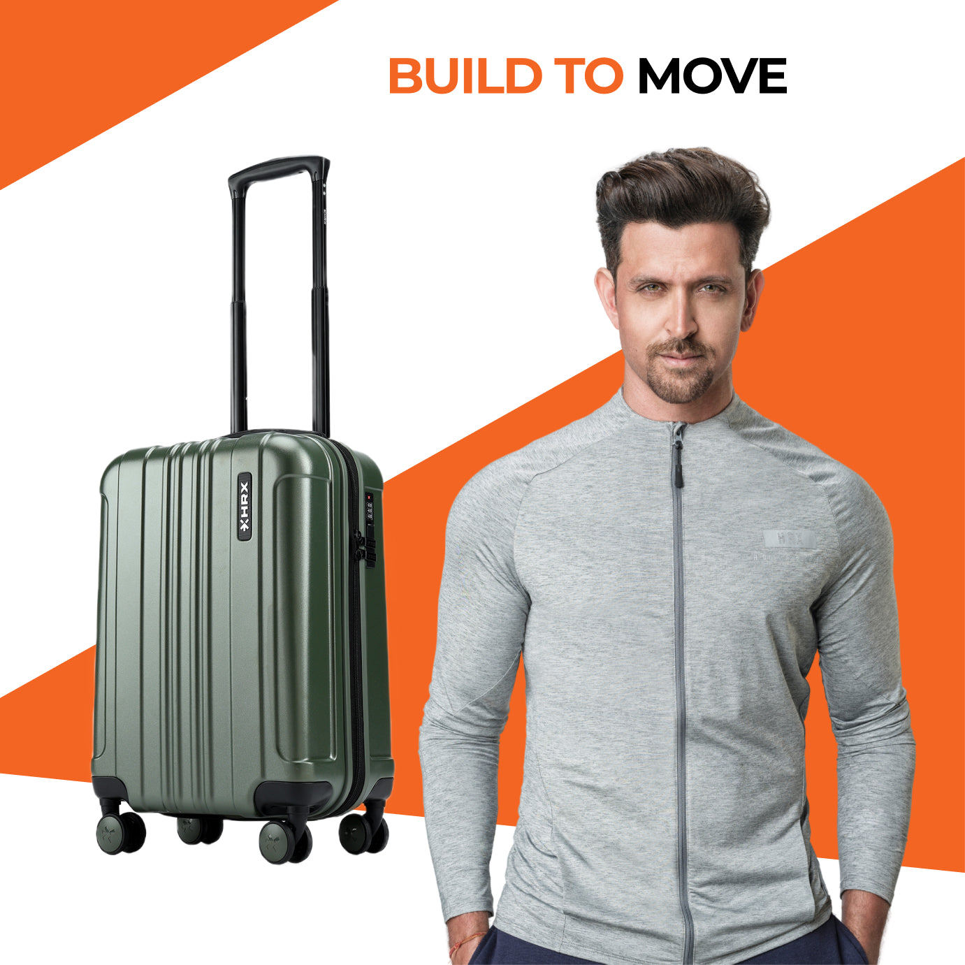 HRX by Hrithik Roshan Hard Body Set of 2 Luggage 8 Wheels - Force