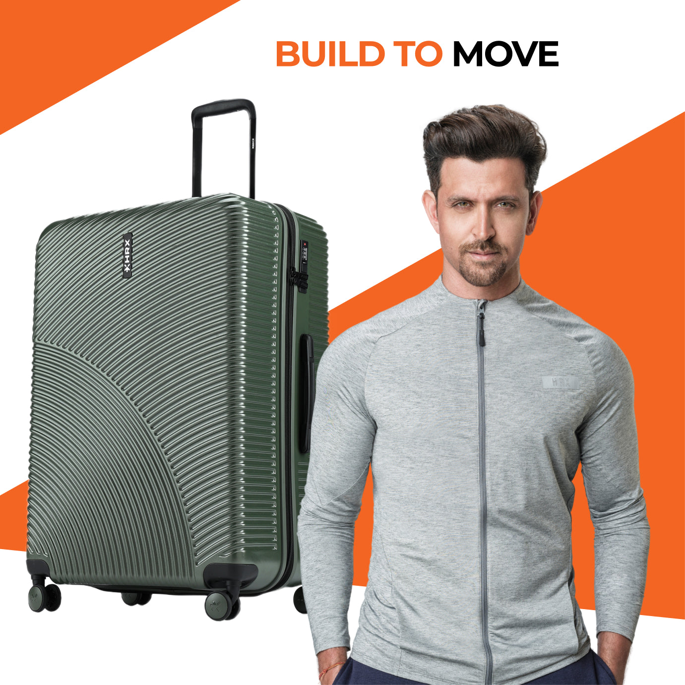 HRX by Hrithik Roshan Hard Body Set of 2 Luggage 8 Wheels - Glide