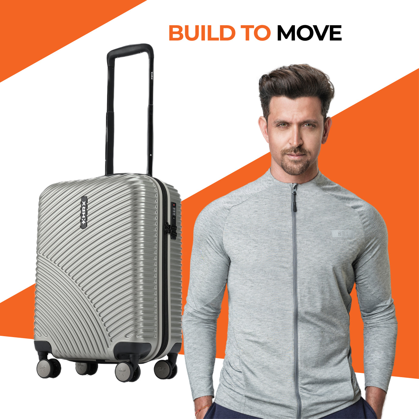HRX by Hrithik Roshan Small Cabin Suitcase (56 cm) 8 Wheels - Glide