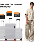 HRX by Hrithik Roshan Hard Body Set of 3 Luggage 8 Wheels - Helium