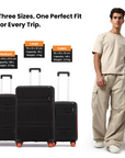 HRX by Hrithik Roshan Hard Body Set of 3 Luggage 8 Wheels - Helium