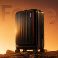 Gallardo hard-shell rolling suitcase, bronze finish with red-trim edge and four wheels