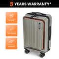 HRX Force Urban 2.0 trolley suitcase in dark, upright view with front handle and wheels