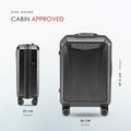 Cabin-approved polycarbonate laptop trolley in dark grey with telescopic handle and spinner wheels