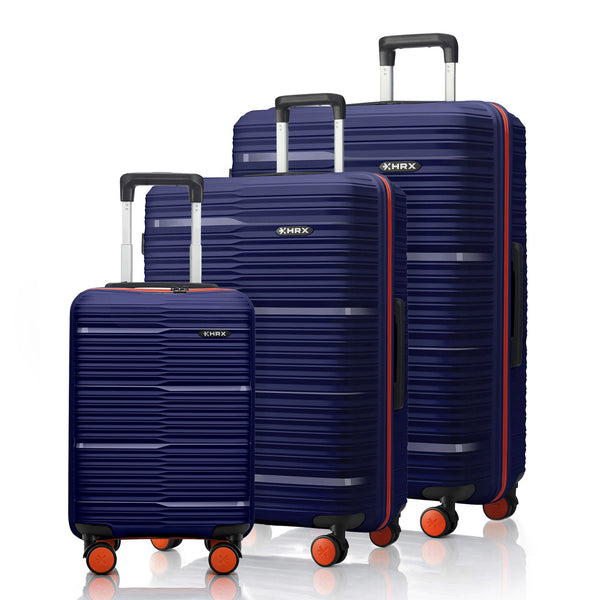 HRX Zanzibar Hard Body Set of 3 Luggage (8 Wheels) - Polypropylene