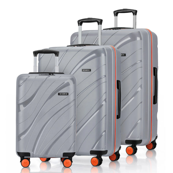 HRX Madrid Hard Body Set of 3 Luggage (8 Wheels) - Polypropylene