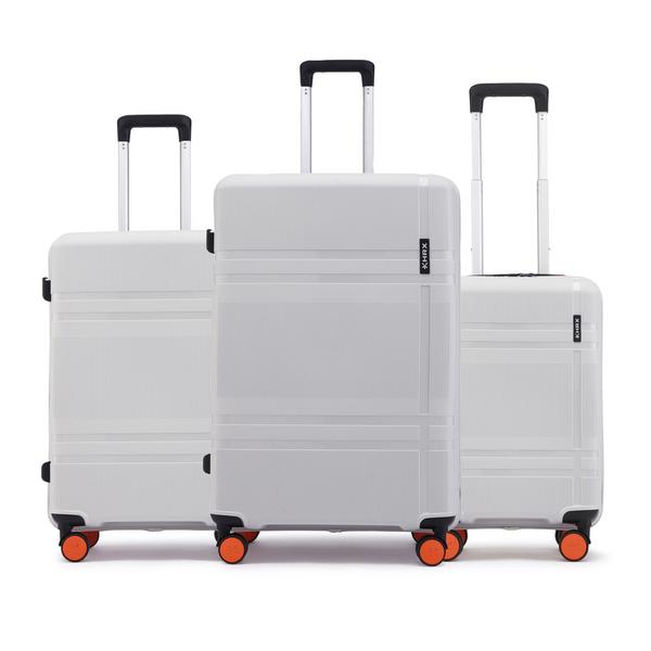 HRX by Hrithik Roshan Hard Body Set of 3 Luggage 8 Wheels - Helium