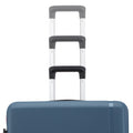 Set of hard-shell suitcases with stacked telescopic handles: white behind, blue in front