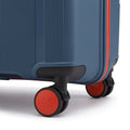 Hard-shell luggage wheel base, blue shell with orange-red wheel