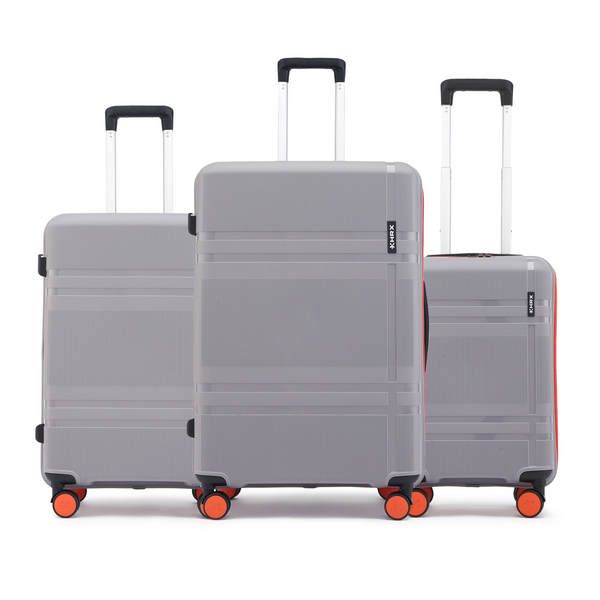 HRX by Hrithik Roshan Hard Body Set of 3 Luggage 8 Wheels - Helium