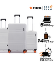 HRX by Hrithik Roshan Hard Body Set of 3 Luggage 8 Wheels - Helium