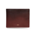 Men's Lume bi-fold wallet, cherry red leather, small front logo