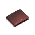 Men's Lume bi-fold wallet, deep cherry leather, front logo