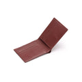 Men's Lume bi-fold wallet, cherry leather, open card slots