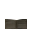 Men's Lume bi-fold wallet, olive interior card holders, center seam