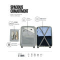 Cabin trolley interior with open lid, mesh pockets, and wet-pouch organizer