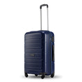 Navy blue polypropylene check-in trolley suitcase with telescopic handle and 4 wheels