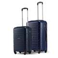 Navy polypropylene trolley suitcase set of 2 with telescopic handles and spinner wheels