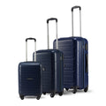 Navy blue polypropylene trolley set with telescopic handles and 4 spinner wheels
