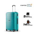 Teal large spinner trolley with telescopic handle and 4 wheels