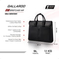 Black laptop briefcase bag with top handle and single front compartment