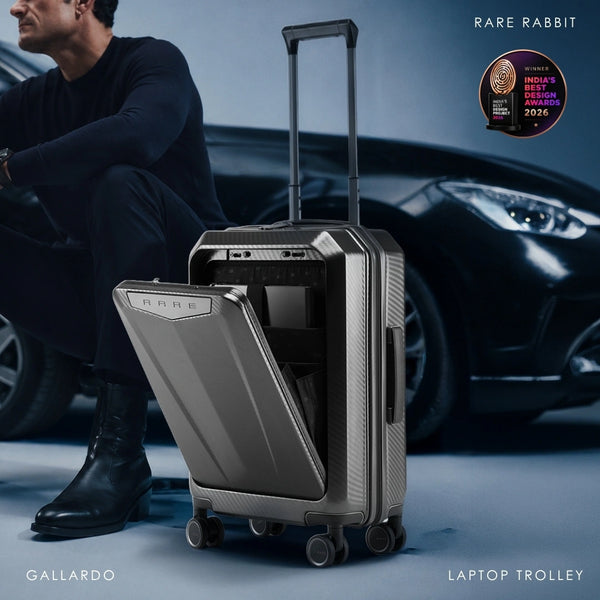 Rare Rabbit Gallardo Polycarbonate Laptop Cabin Trolley (57 cm | 8 Wheels)