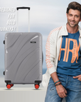 Hard-shell luggage set of 2, grey suitcases with 8 wheels and telescopic handle