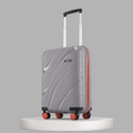 HRX small cabin suitcase, grey shell with telescopic handle and 8 spinner wheels
