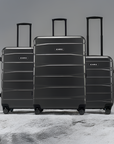 HRX by Hrithik Roshan Hard Body Set of 3 Luggage 8 Wheels - Brute Set of 3 (Small 58cm | Medium 66cm | Large 75cm) - Silver