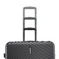Hard-shell rolling luggage with 8 wheels, stacked suitcases with extended handles in grey and black