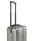 Small cabin suitcase with extendable handle in silver finish