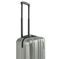 Small cabin suitcase with extendable handle in silver finish