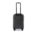 Charcoal gray small cabin suitcase with front panel and retractable handle