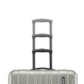 Large check-in suitcase, silver ridged shell with telescopic handle and 8 wheels