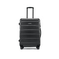 Medium check-in suitcase with telescopic handle, hard-shell black, 8-wheel design.