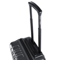 Charcoal grey hard-shell cabin suitcase side view with telescopic handle and 8 wheels