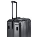 Dark green hard-shell suitcase with extendable handle and ridged sides