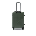 Dark green check-in suitcase with telescopic handle and spinner wheels