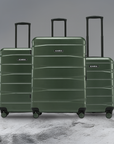 HRX by Hrithik Roshan Hard Body Set of 3 Luggage 8 Wheels - Brute Set of 3 (Small 58cm | Medium 66cm | Large 75cm) - Silver
