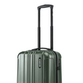Dark green small cabin suitcase with telescopic handle and branded side panel