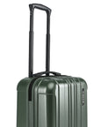 Small cabin suitcase in dark green with upright extendable handle